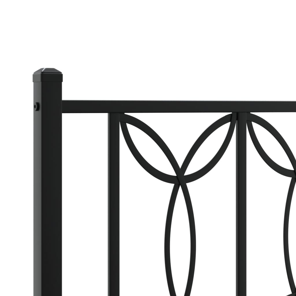 sengeramme med sengegavl 75x190 cm metal sort