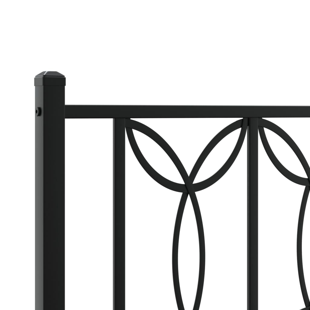 sengeramme med sengegavl 80x200 cm metal sort
