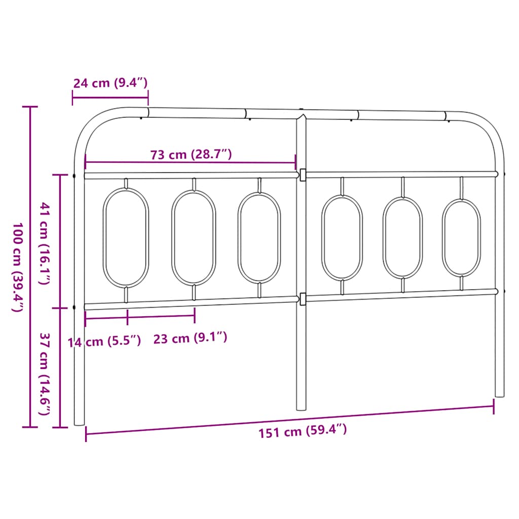 udskiftningsgavl 150 cm metal hvid