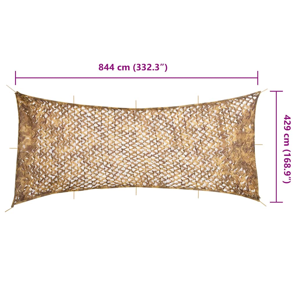 camouflagenet 844x429 cm med opbevaringspose sandfarvet