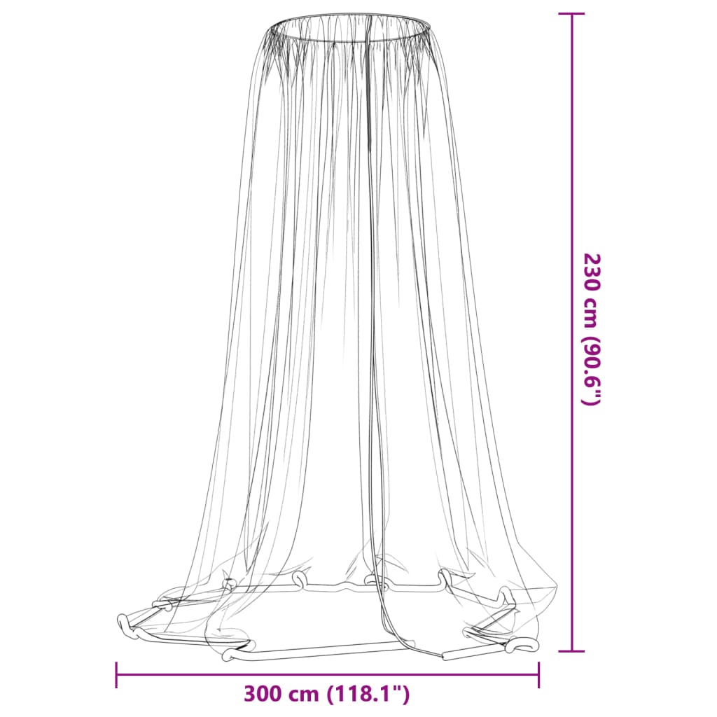 myggenet til parasol Φ300x230 cm trådnet hvid