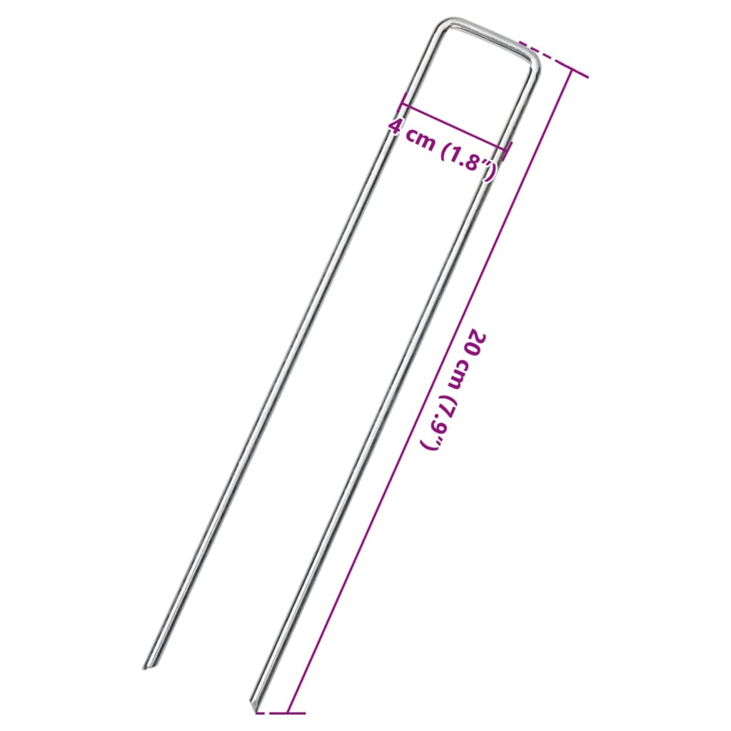 jordpløkker 25 stk. U-facon 20x4 cm galvaniseret stål