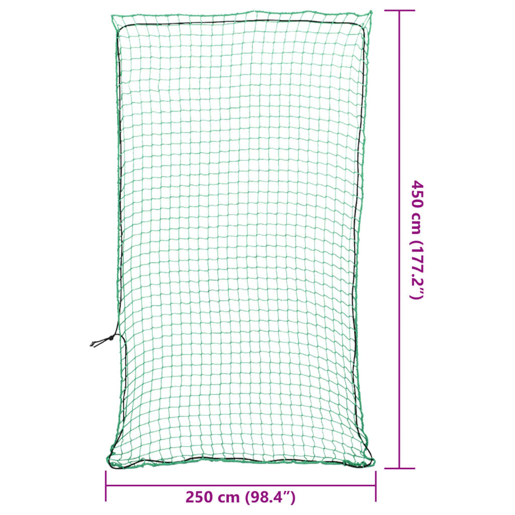 trailernet med elastiksnor 4,5x2,5 m PP grøn