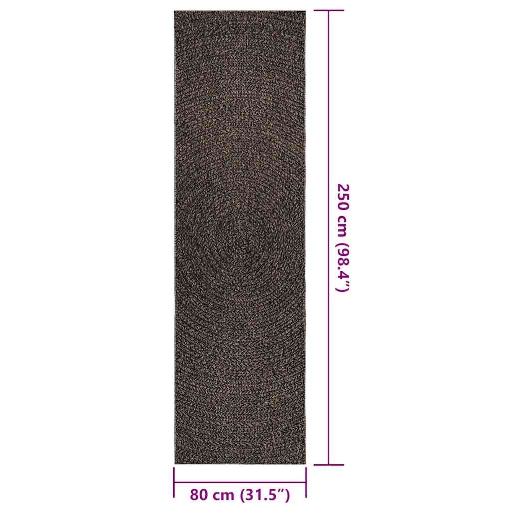 gulvtæppe ZIZUR 80x250 cm jute-look indendørs udendørs