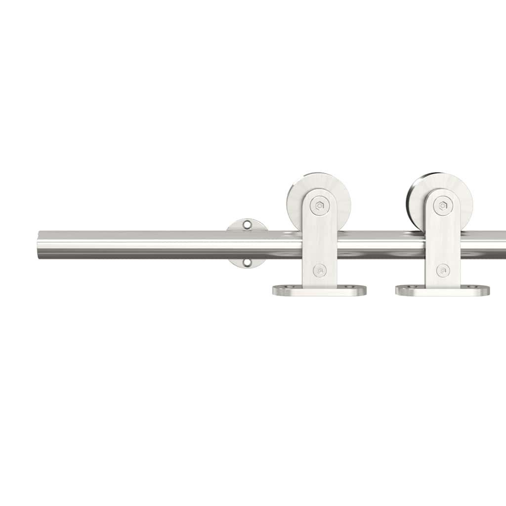 hardwarekit til skydedør 200 cm rustfrit stål sølvfarvet