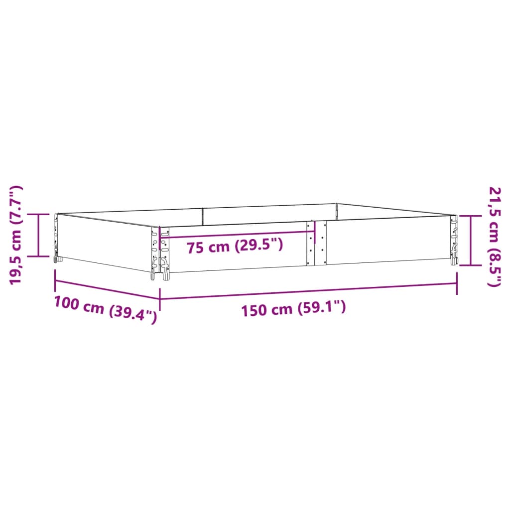 palleramme 150x100 cm massivt fyrretræ