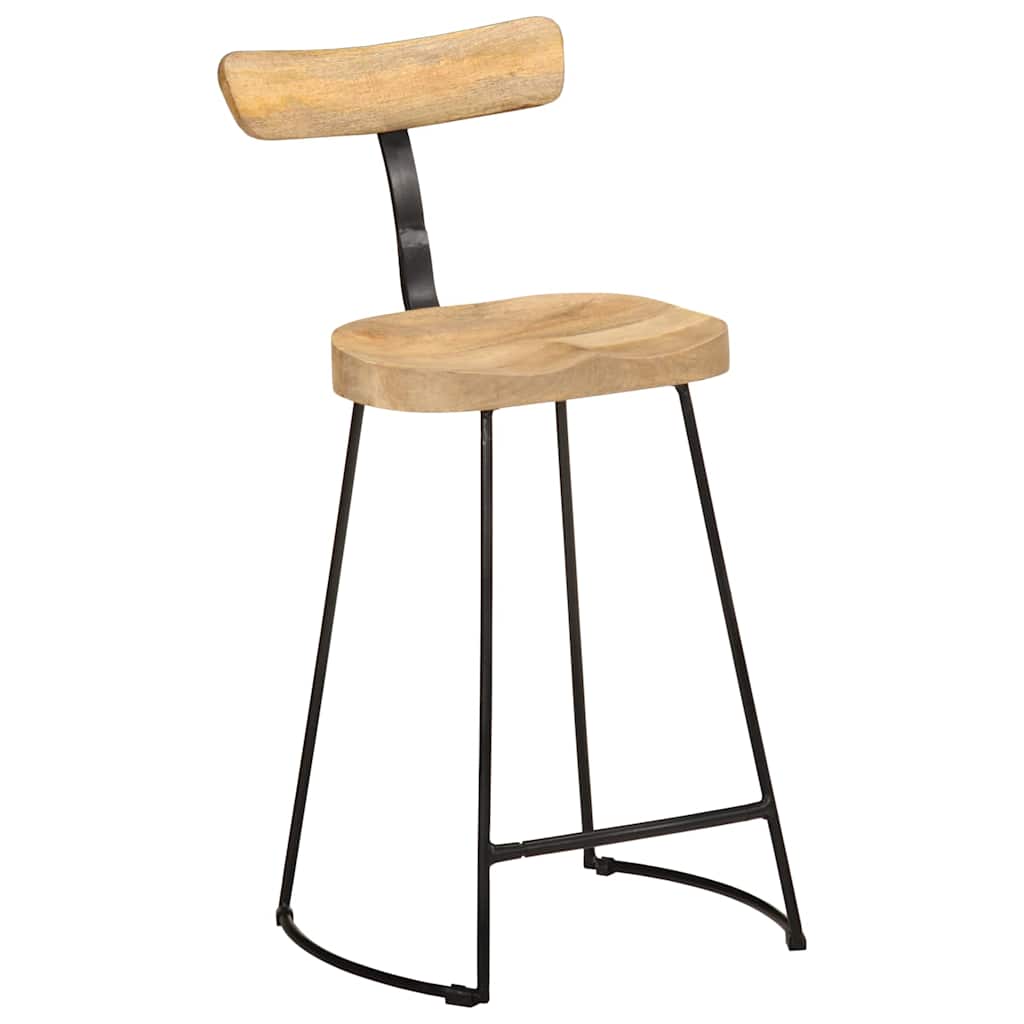 barstole 2 stk. 49x43x88 cm massivt mangotræ