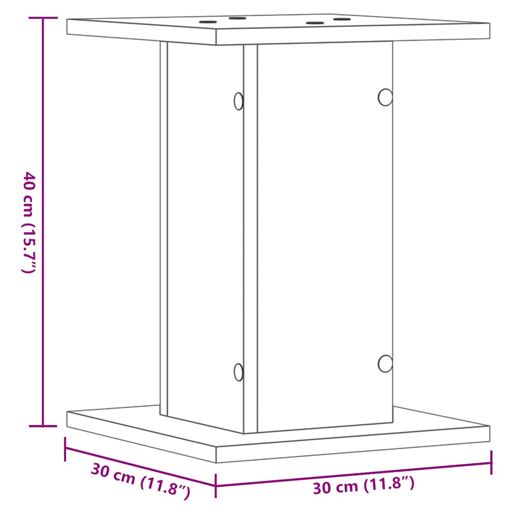 højtalerstativer 2 stk. 30x30x40 cm konstrueret træ hvid