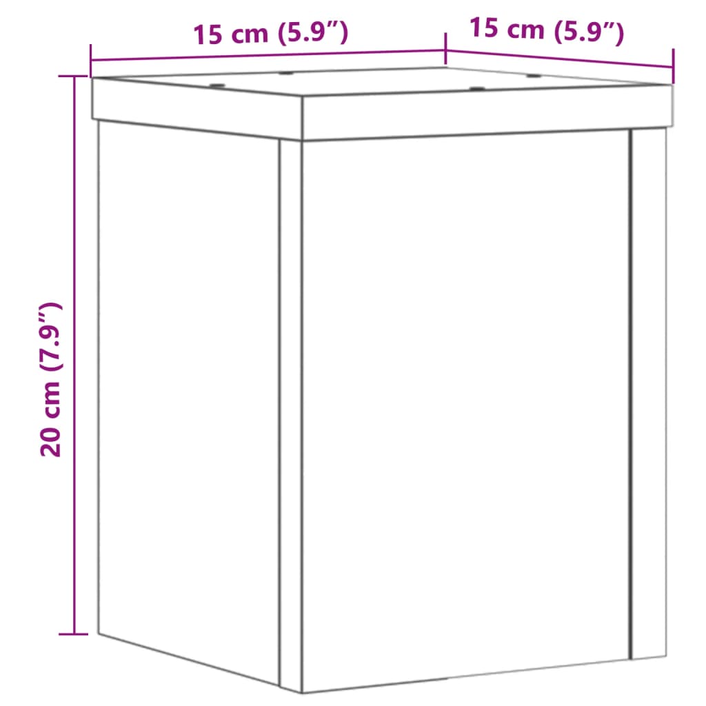 plantestativer 2 stk. 15x15x20 cm konstrueret træ betongrå