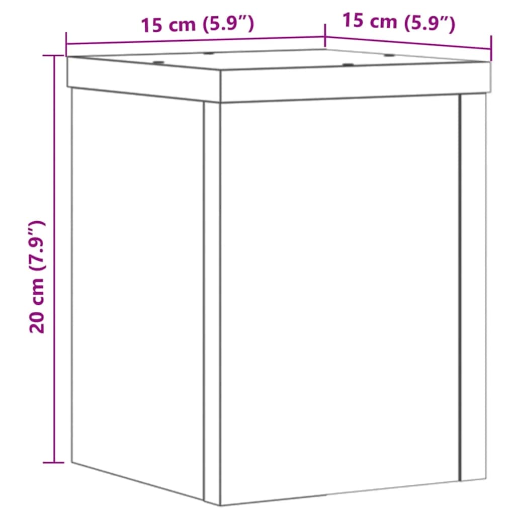 plantestativer 2 stk. 15x15x20 cm konstrueret træ egetræsfarvet