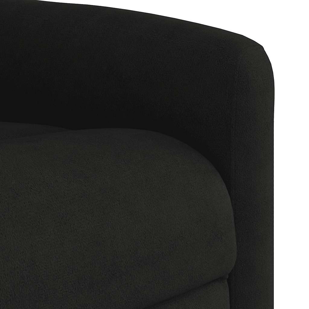 massagestol med løftefunktion mikrofiberstof sort