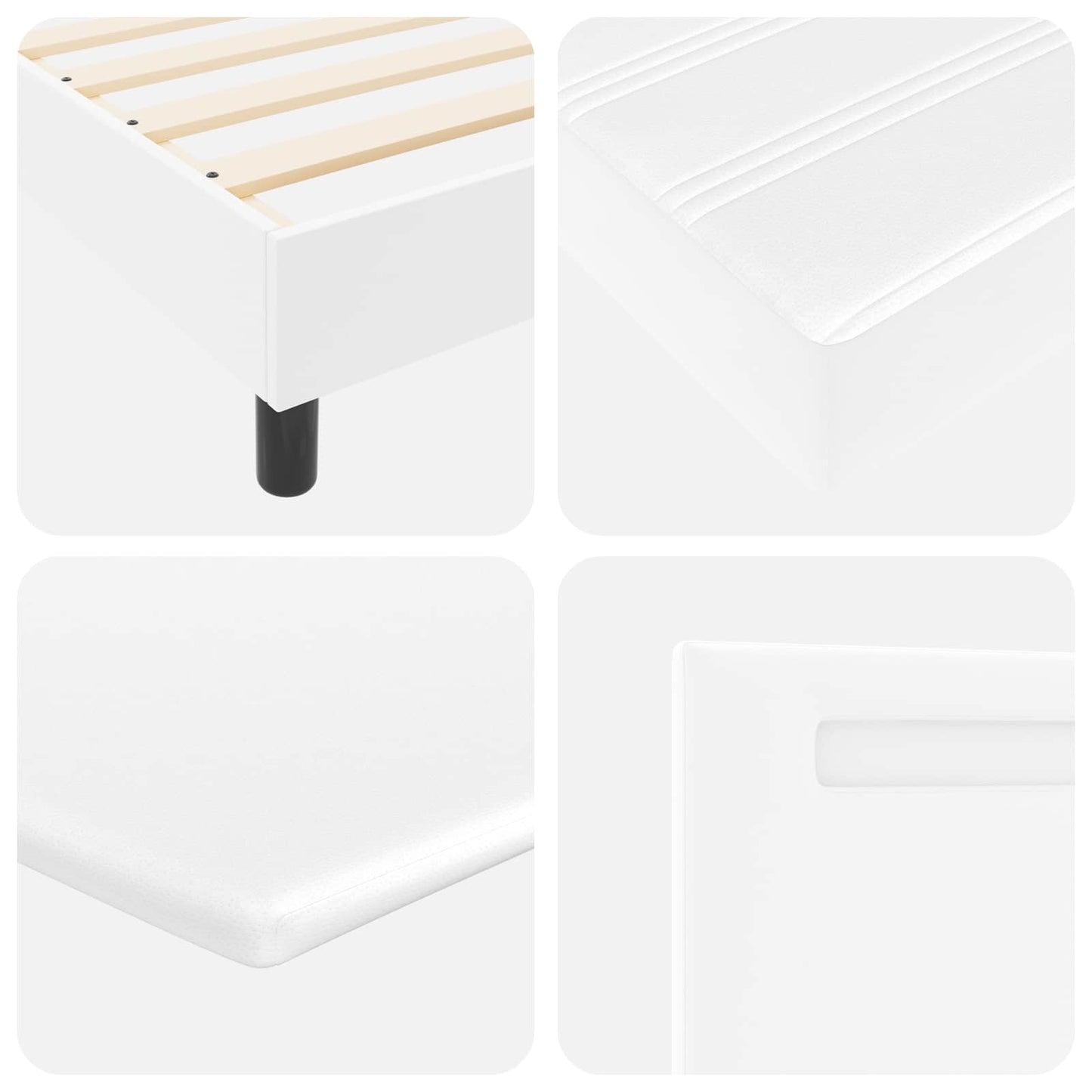 Box spring seng med madras Hvid 180 x 200 cm Kunstlæder