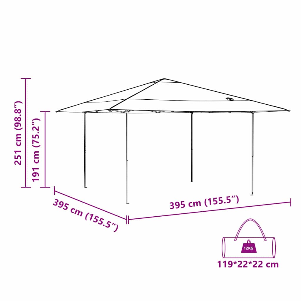 Canopy Tent Blå 395 x 395 x 251 cm Stof