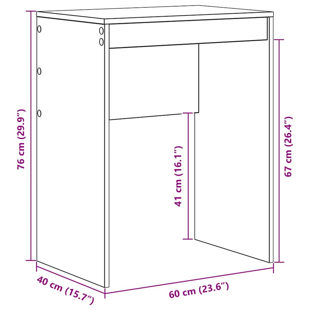 Bord Sort eg 60 x 40 x 76 cm
