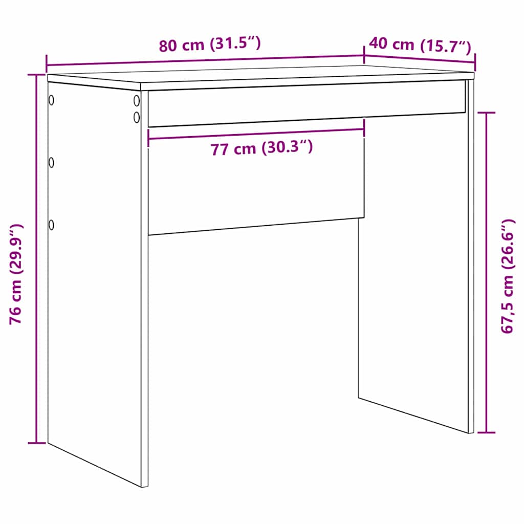 Bord Hvid 80 x 40 x 76 cm