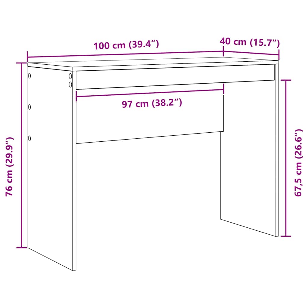 Bord Beton Grå 100 x 40 x 76 cm