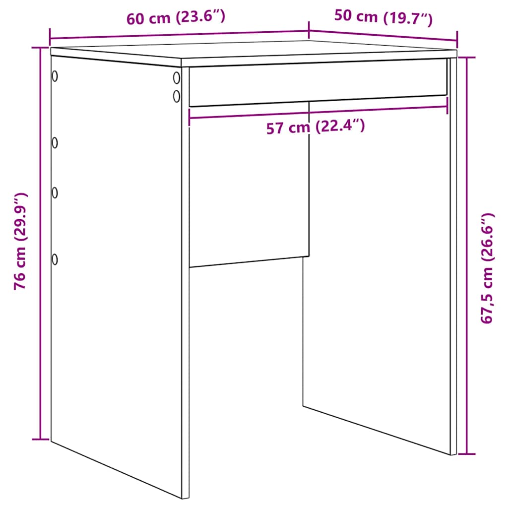 Bord Sonoma eg 60 x 50 x 76 cm