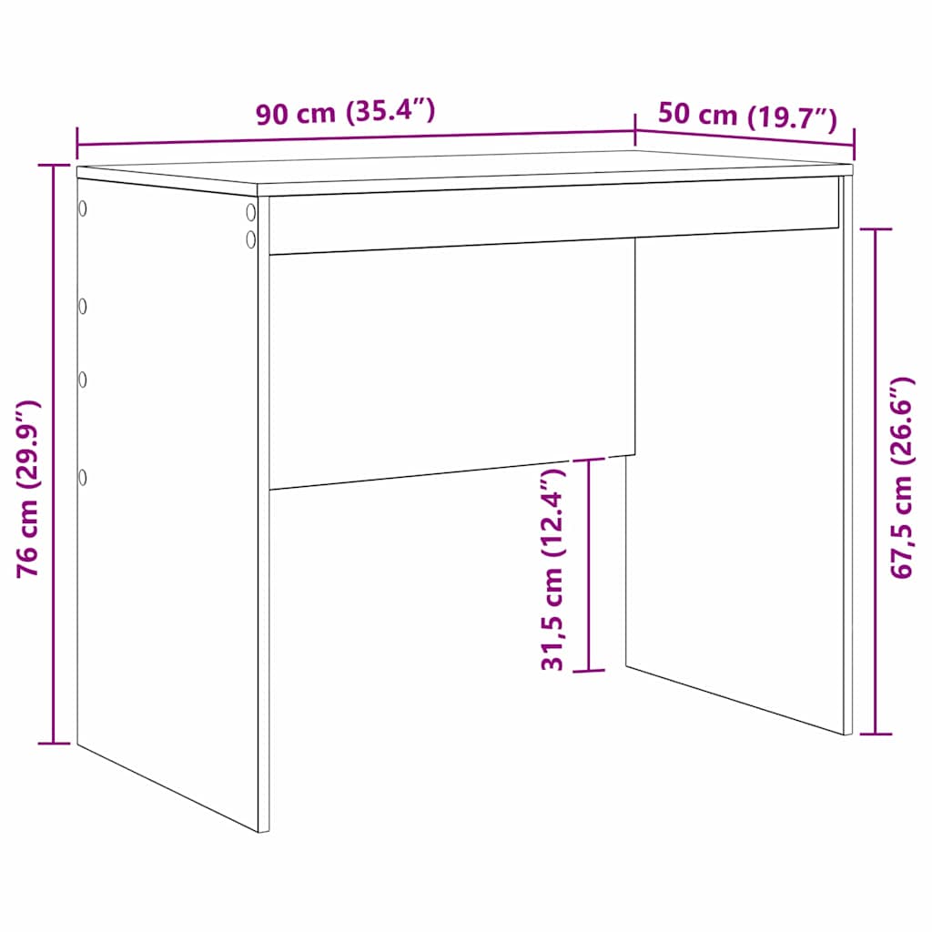 Bord Sort eg 90 x 50 x 76 cm