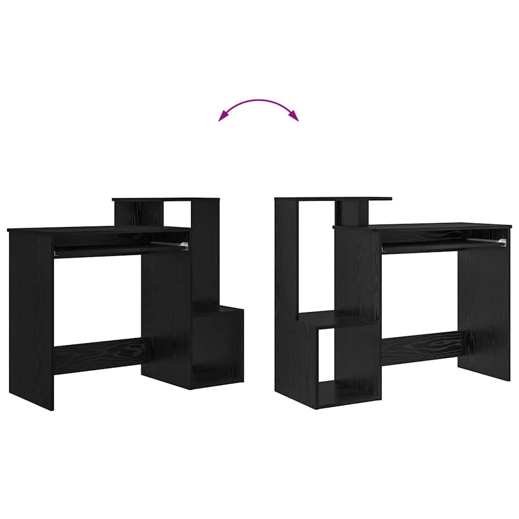Bord med skuffe Sort eg 106 x 41 x 88,5 cm Konstrueret træ