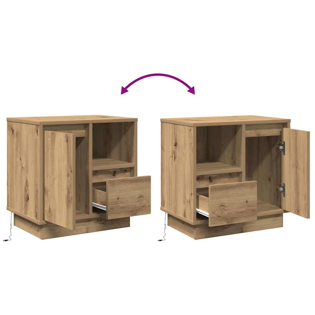 Natskab 2 pcs Artisan Egetræ 50 x 34,5 x 50 cm. Konstrueret træ