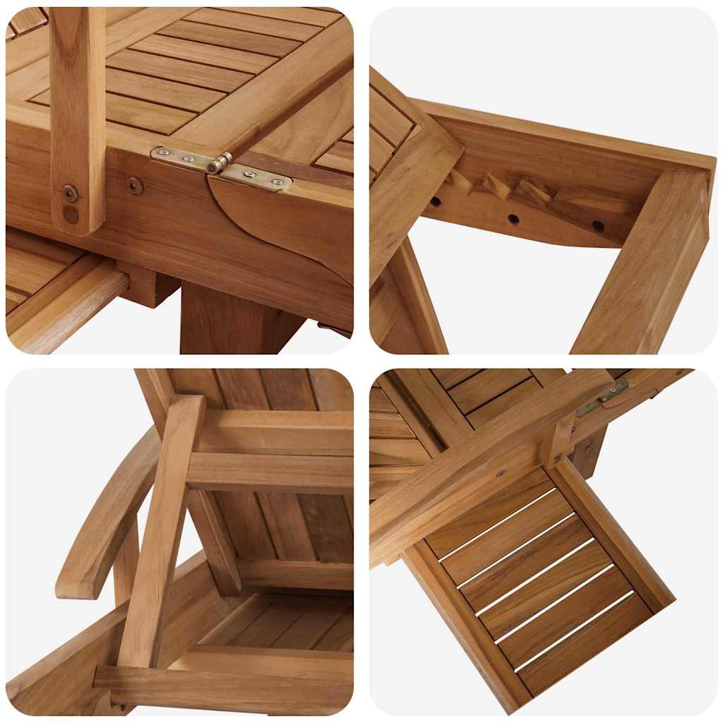 Liggestol 2 pcs Massiv Teaktræ Brun