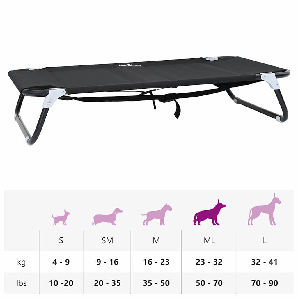 Hundeseng Sort 90 x 55 x 18 cm Stål