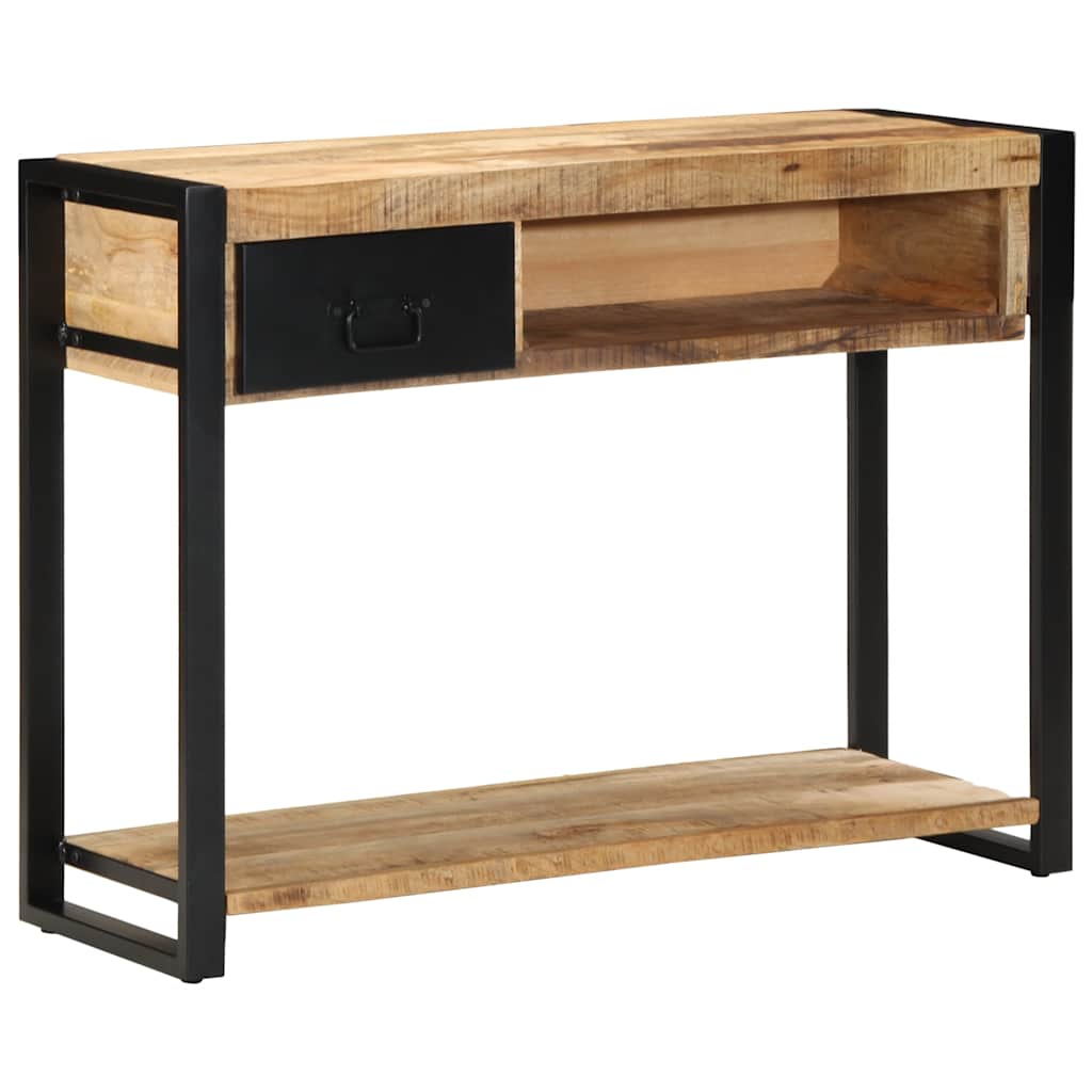 konsolbord 100x35x75 cm massivt ru mangotræ