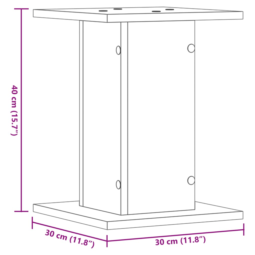plantestativer 2 stk. 30x30x40 cm konstrueret træ brunt eg