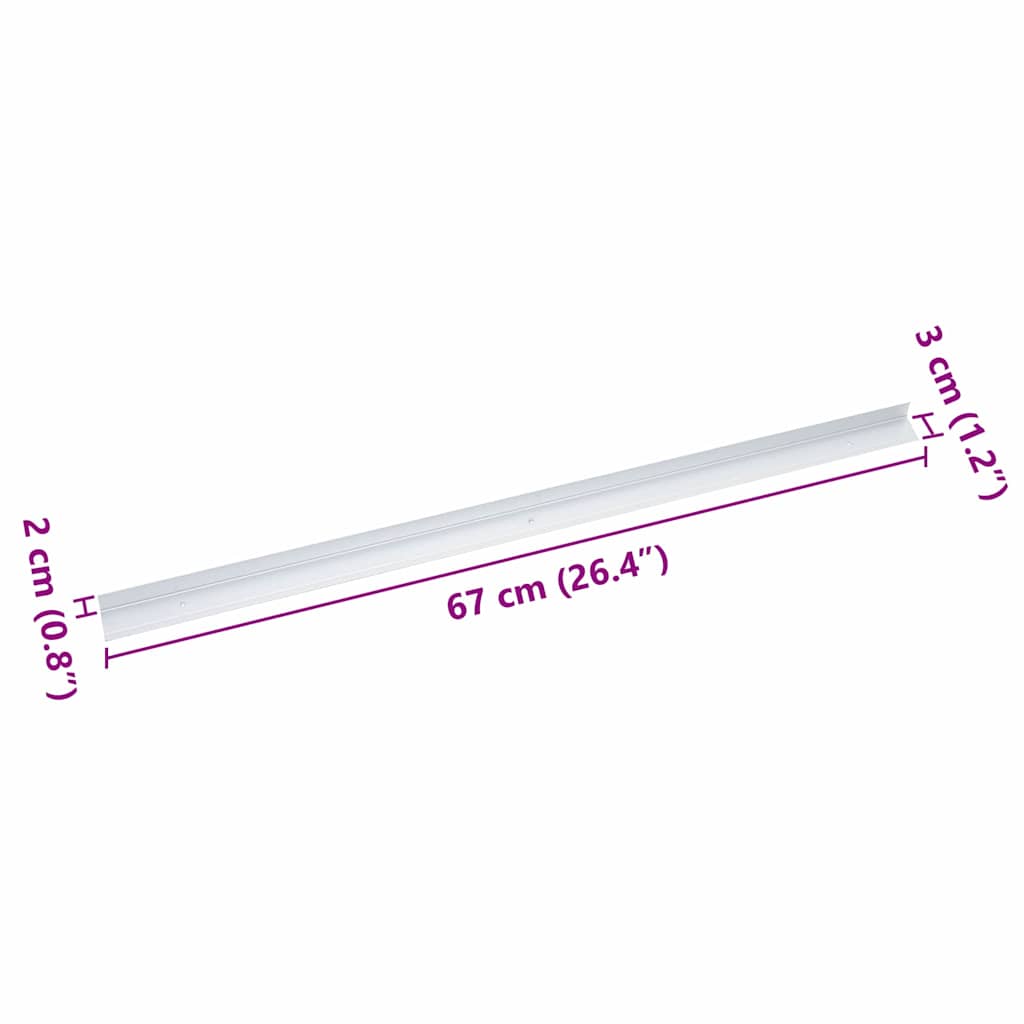 Trinkantprofiler 10 pcs Sølv 67 x 3 x 2 cm Aluminium