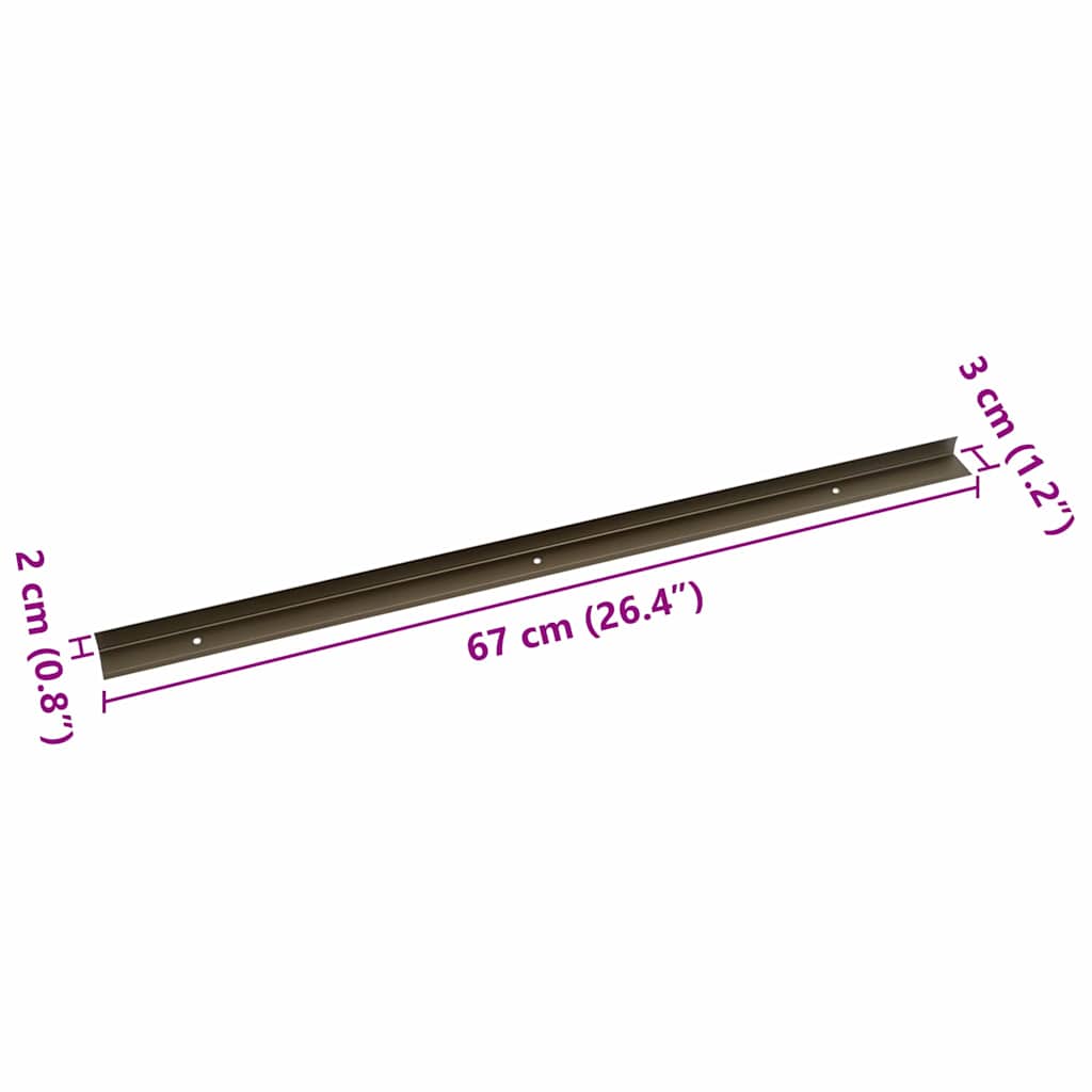 Trinkantprofiler 30 pcs Brun 67 x 3 x 2 cm Aluminium