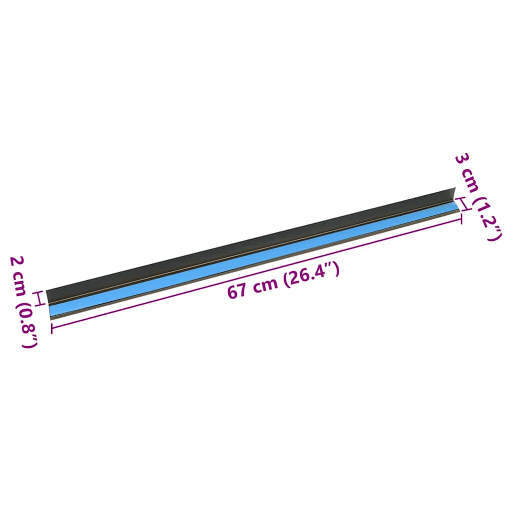 Trinkantprofiler 10 pcs champagnefarvet 67 x 3 x 2 cm Aluminium