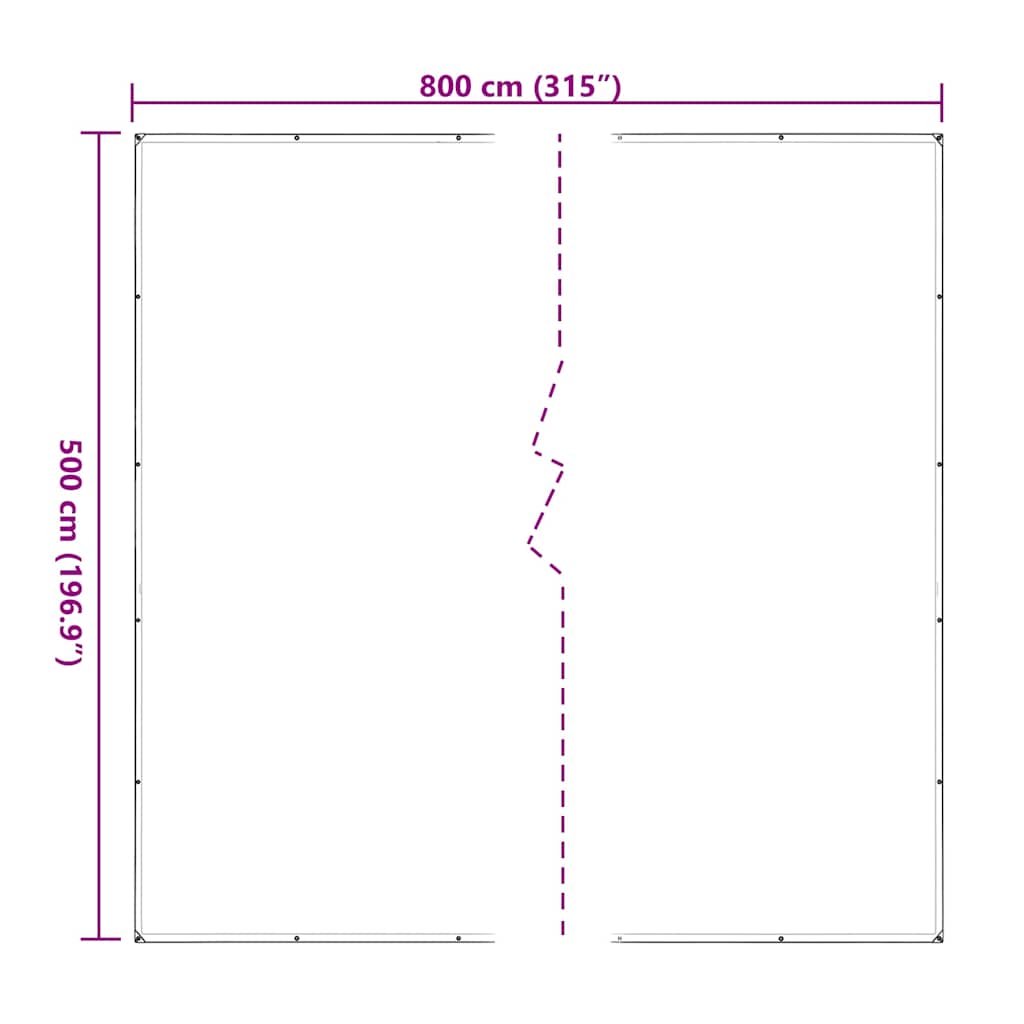 klar presenning med øjer 5x8 m polyethylen