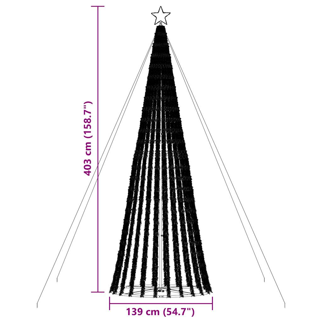 LED-juletræ 1028 LED'er 403 cm varmt hvidt lys