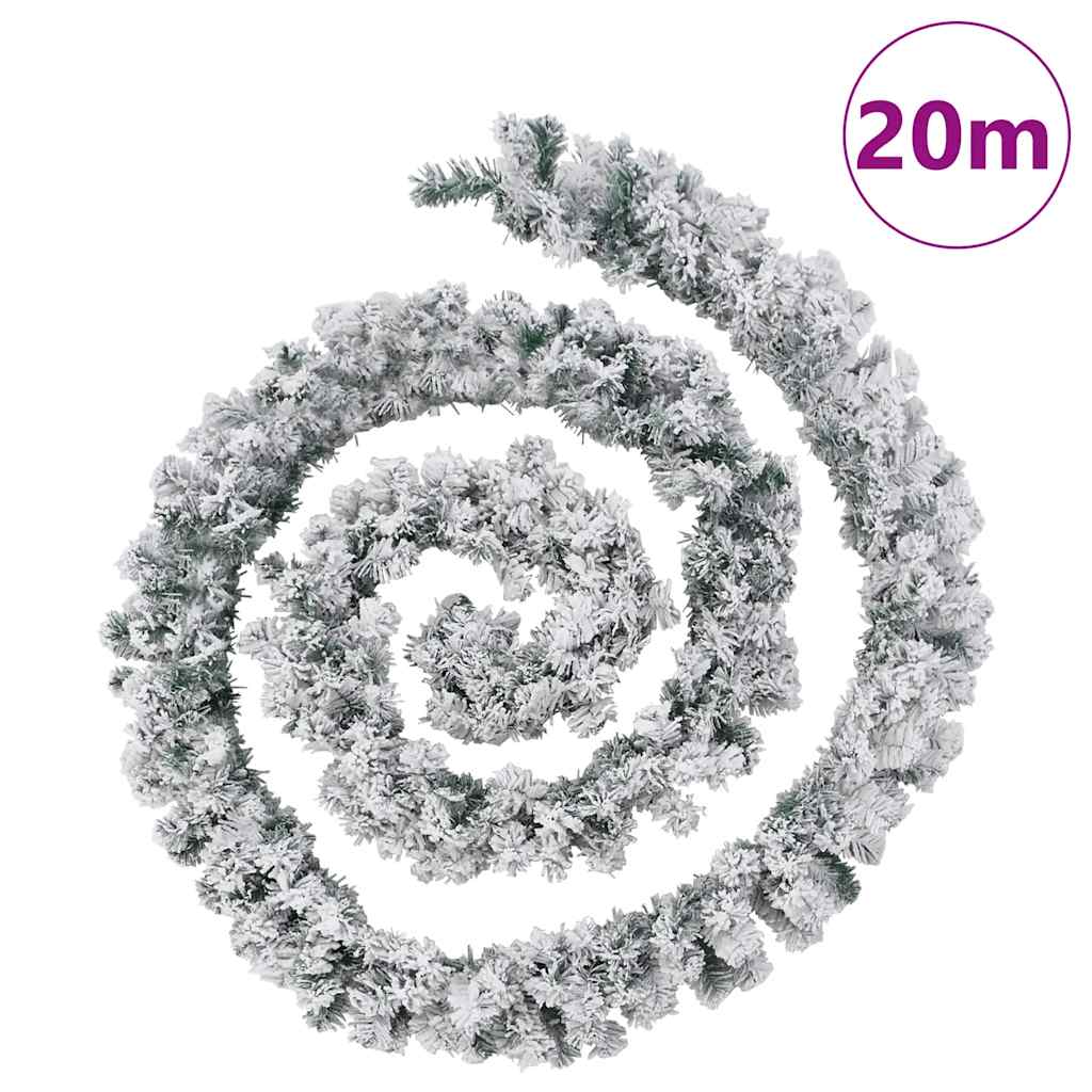 juleguirlande med LED-lys 20 m PVC grøn
