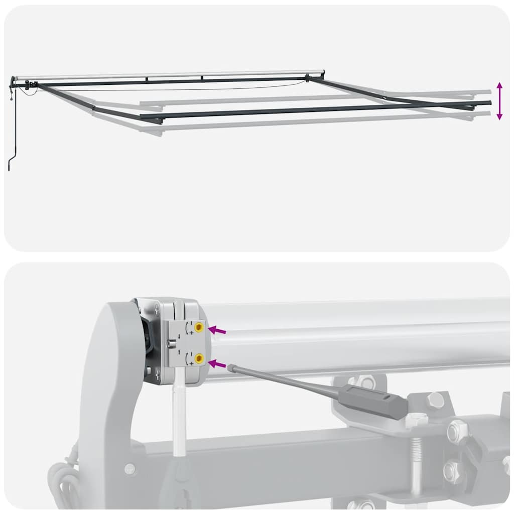 markise med LED-lys 450x300 cm automatisk betjening brun