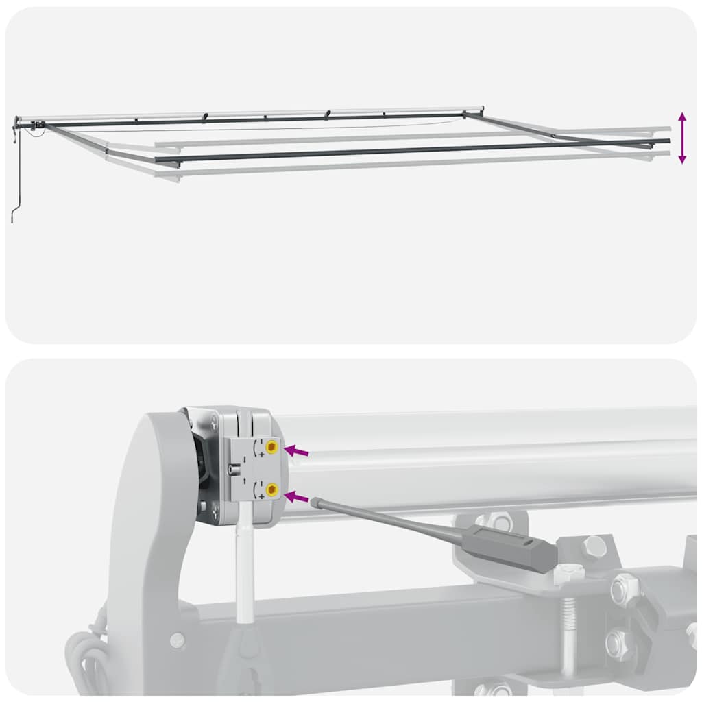 markise med LED-lys 600x300 cm automatisk betjening brun