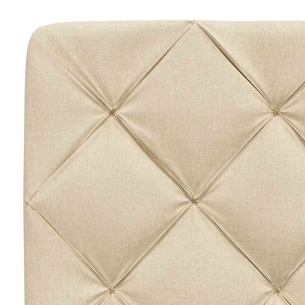 Seng med madras 160x200 cm stof cremefarvet