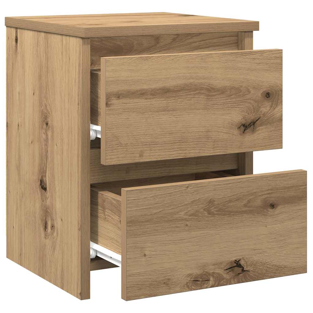 sengeborde 2 stk. 30x30x40 cm konstrueret træ kunsteg