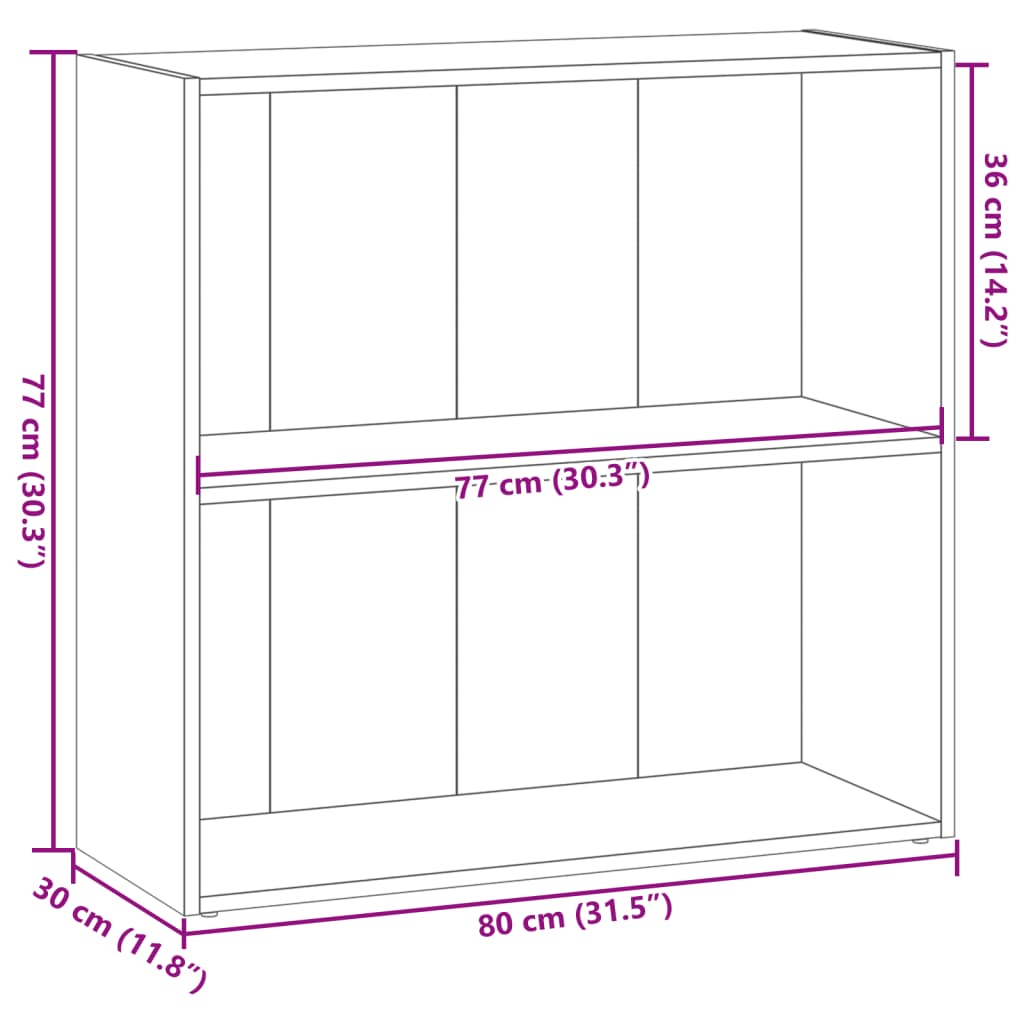 bogreol 60x30x77 cm konstrueret træ gammelt trælook