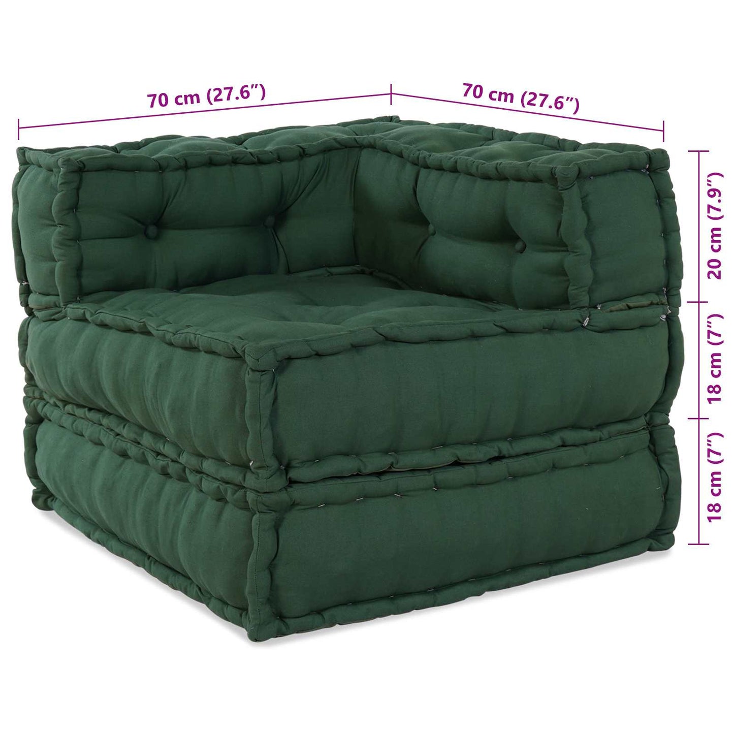 Modulssofa Enhed 2 pcs Grøn 140 x 70 x 56 cm Stof