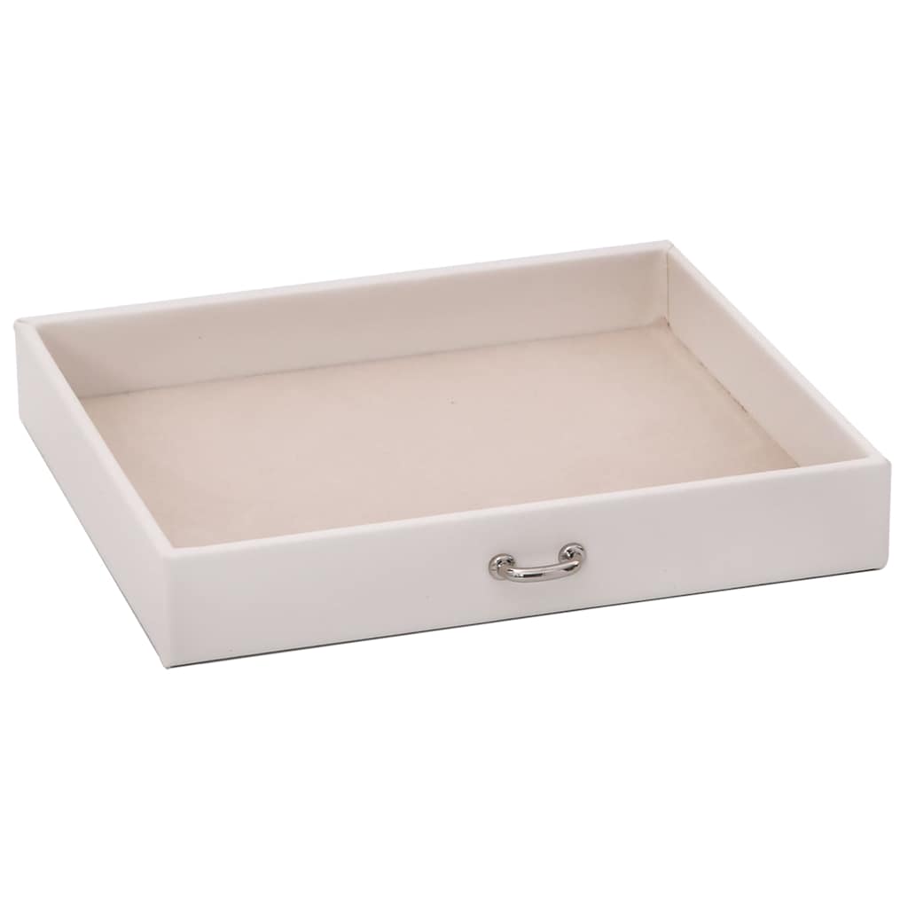 smykkeskrin 4-lags med spejl låsbar 22,5x17,5x16,5 cm hvid