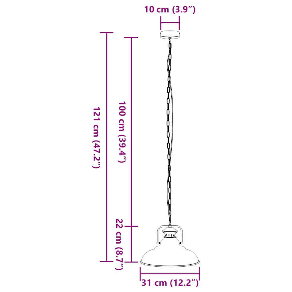 pendellampe E27 Ø 31 cm jern sort