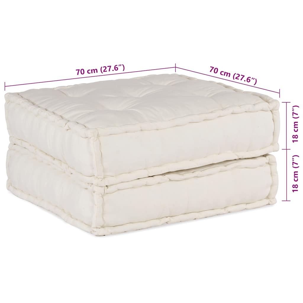 modulær sofaenhed stof 70x70x36 cremefarvet