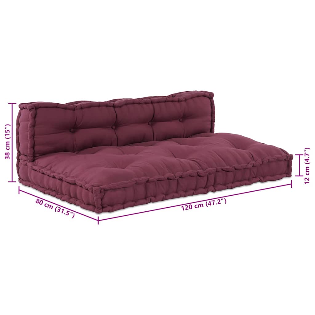 Palle Sofa Pude 2 pcs Bordeaux 120 x 80 x 38 cm Stof