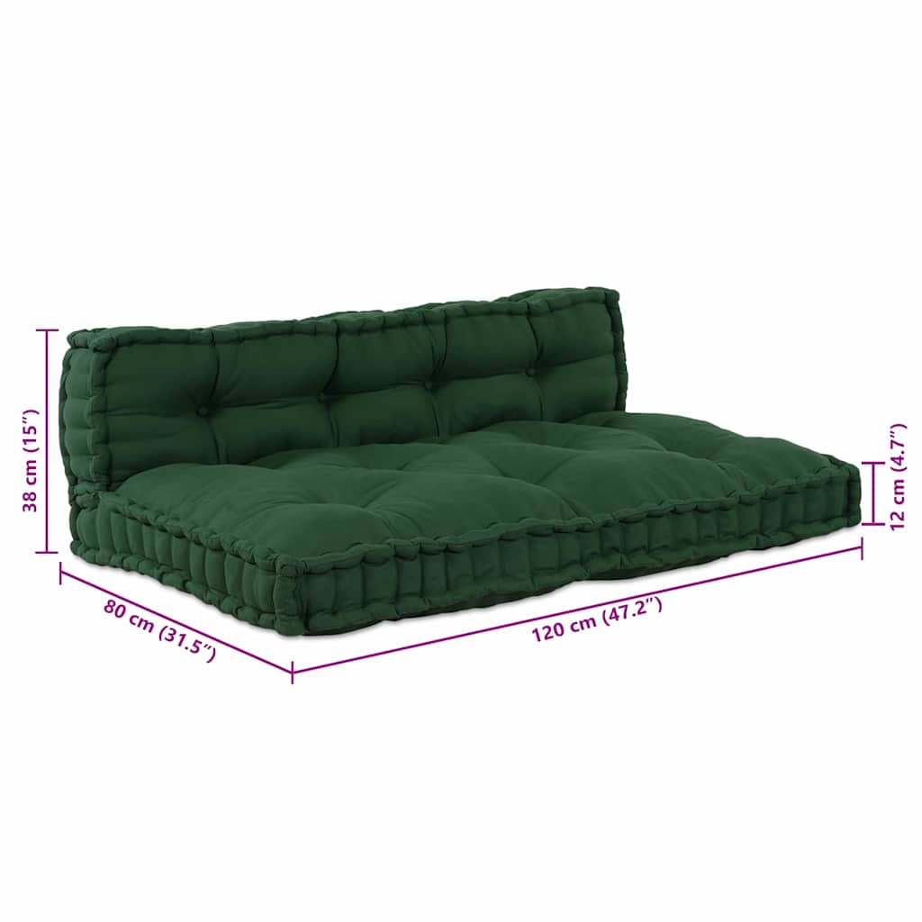 Palle Sofa Pude 2 pcs Grøn 120 x 80 x 38 cm Stof
