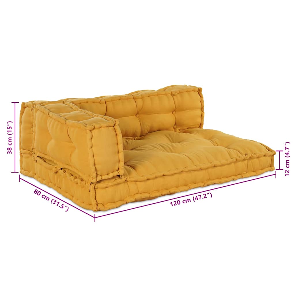 Palle Sofa Pude 3 pcs Gul 120 x 80 x 38 cm Stof
