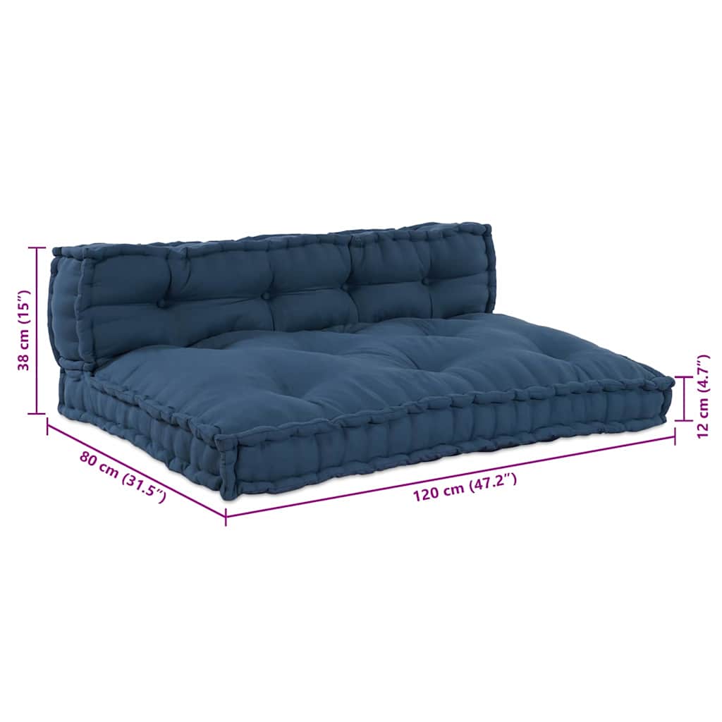 Palle Sofa Pude 2 pcs Indigo 120 x 80 x 38 cm Stof