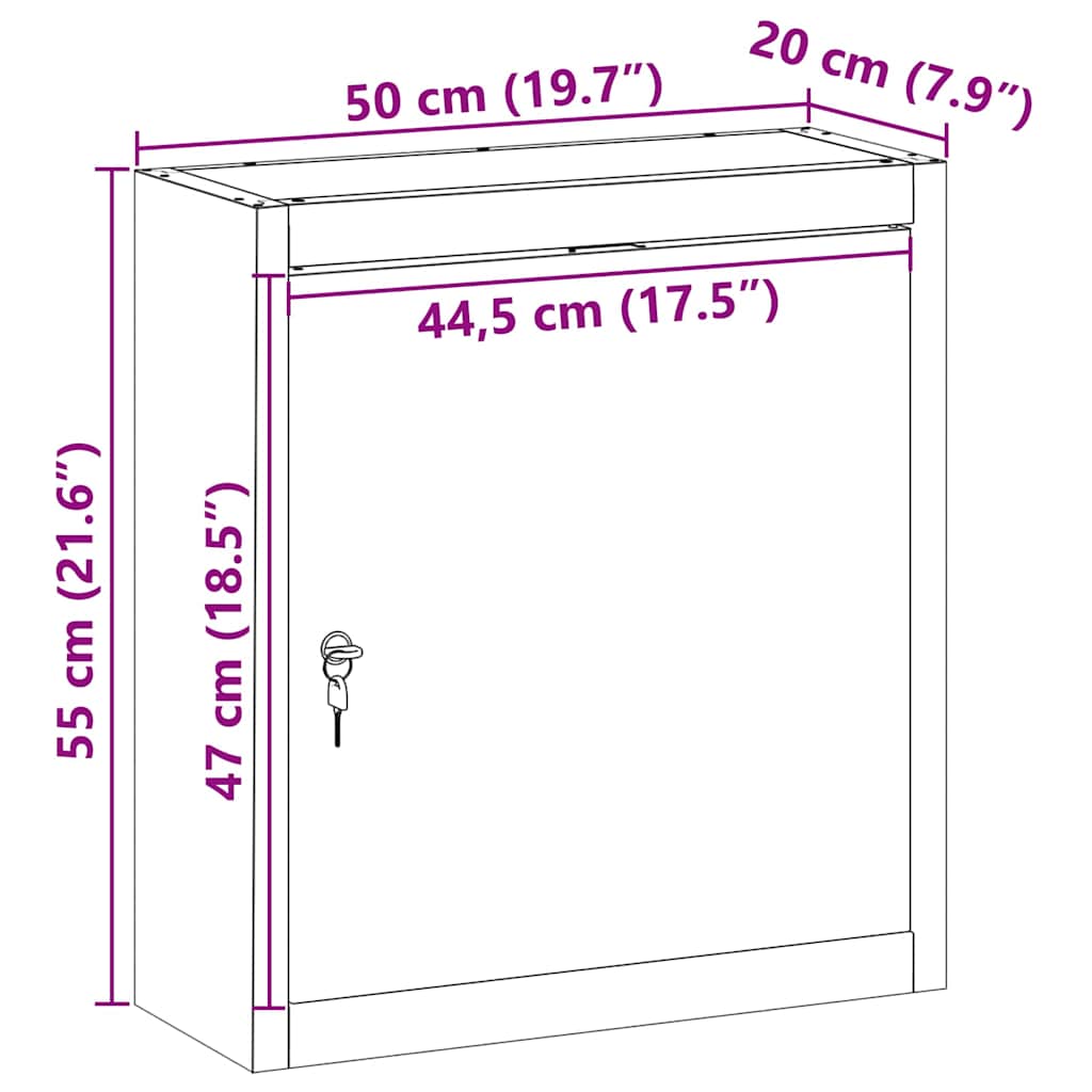 Værktøjsskab Sort og grå 50 x 20 x 55 cm Ingeniørtræ og stål