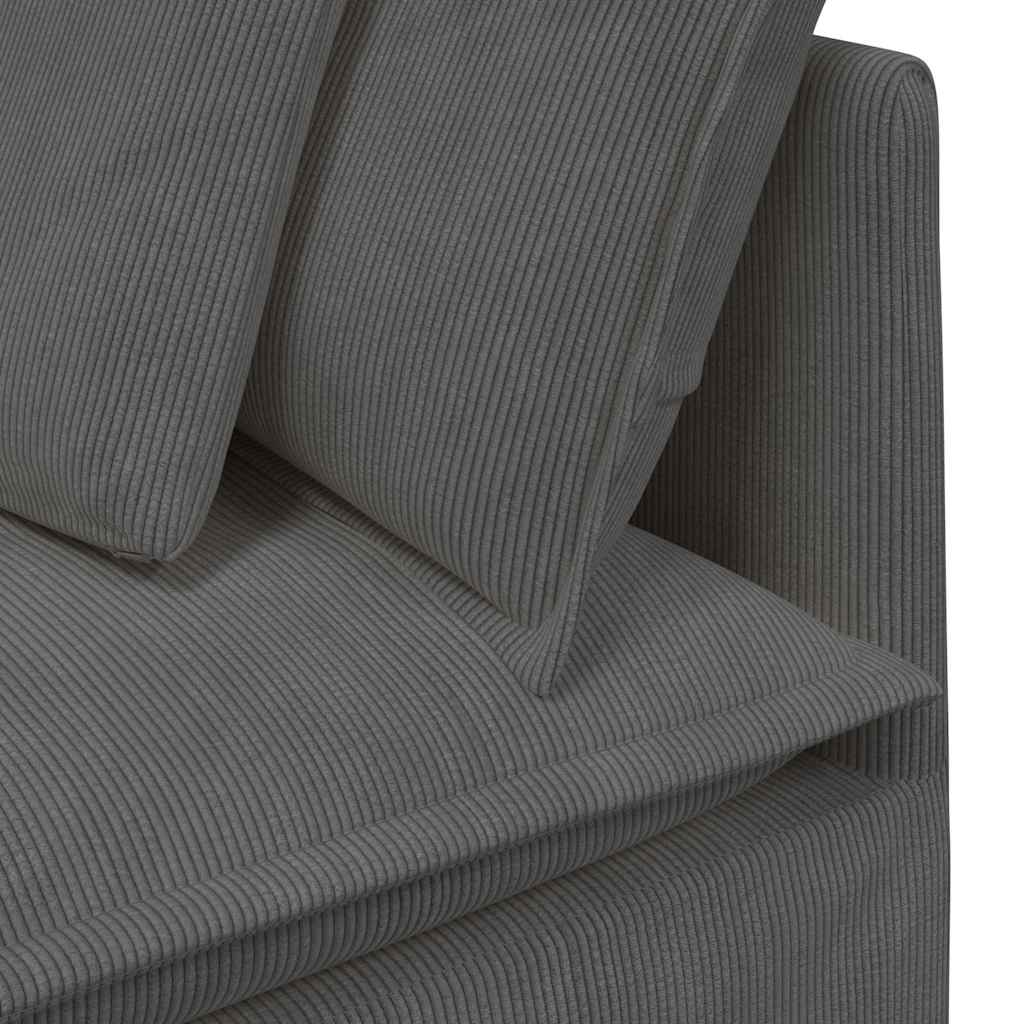 modulsofa med fodskammel og hynder føjlsstof mørkegrå
