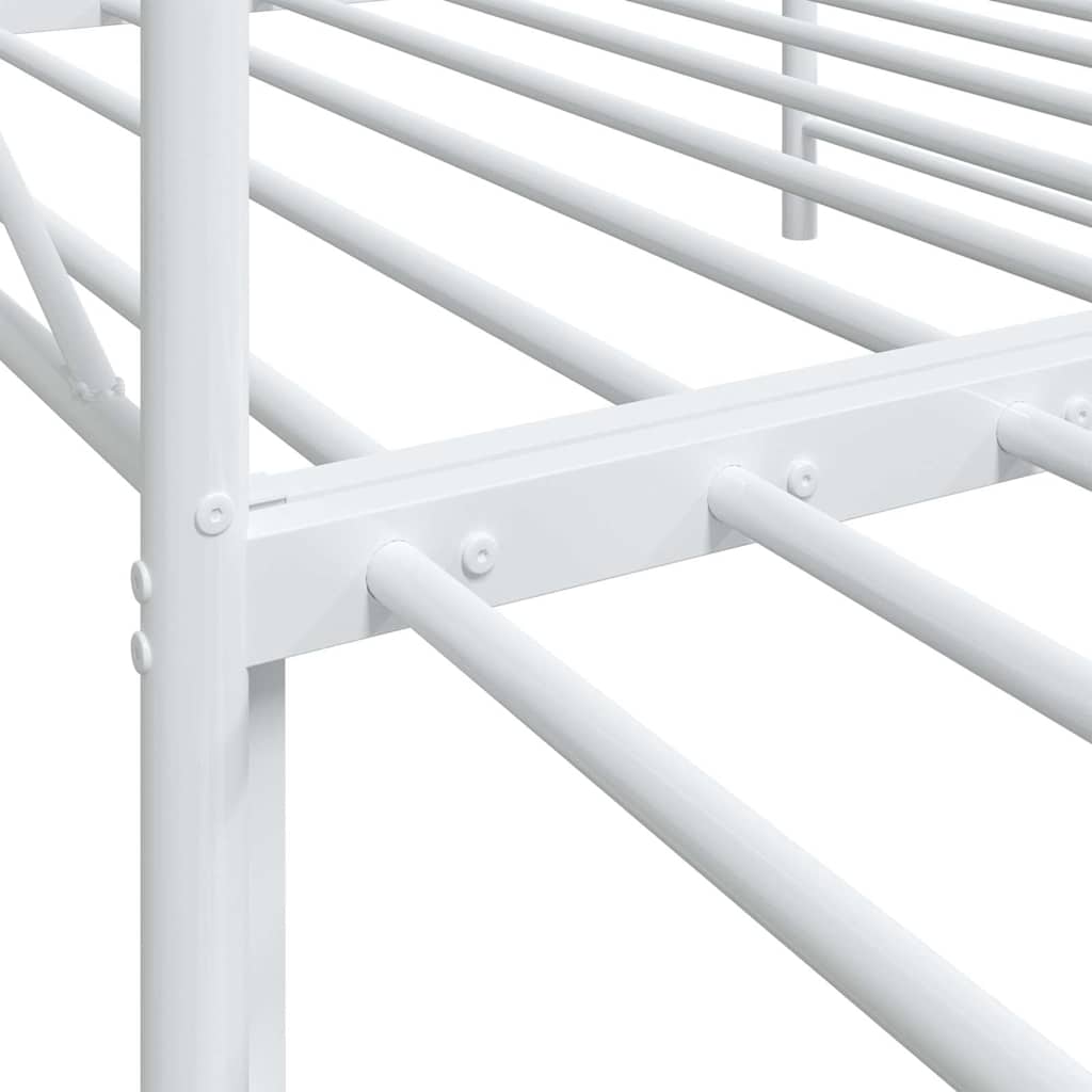 daybed med udtræk uden madras 107x203 cm stål hvid